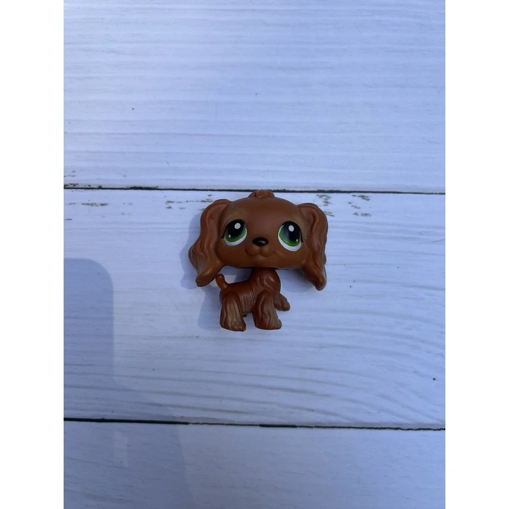 Littlest Pet Shop #252 Spaniel Brown Cocker Dog Green Eyes